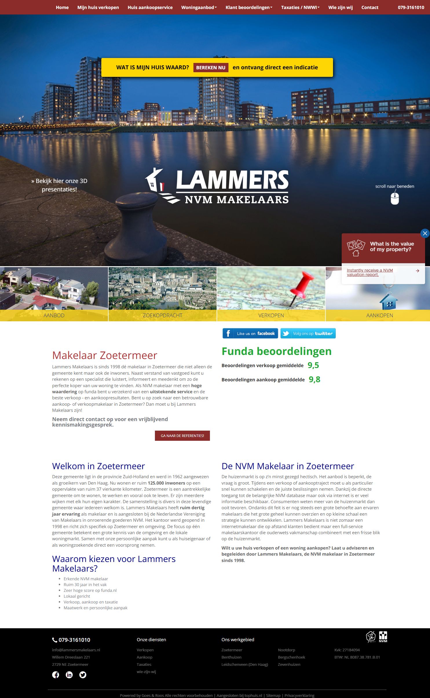 Screenshot der Website von www.lammersmakelaars.nl