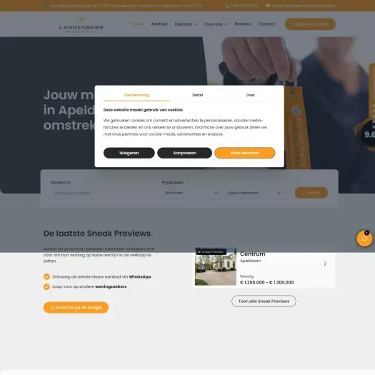 Screenshot der Website von www.langenbergmakelaardij.nl
