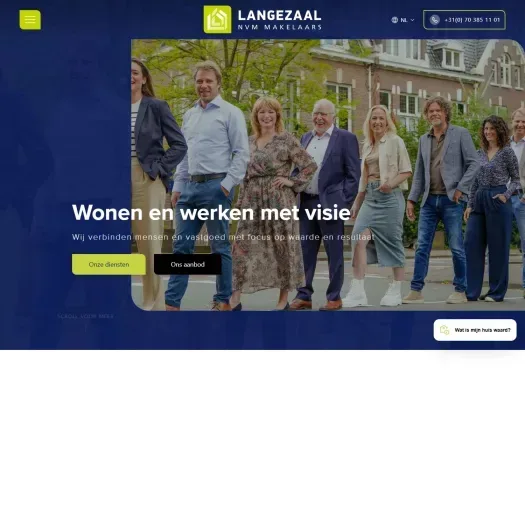 Screenshot of the website of www.langezaal.nl