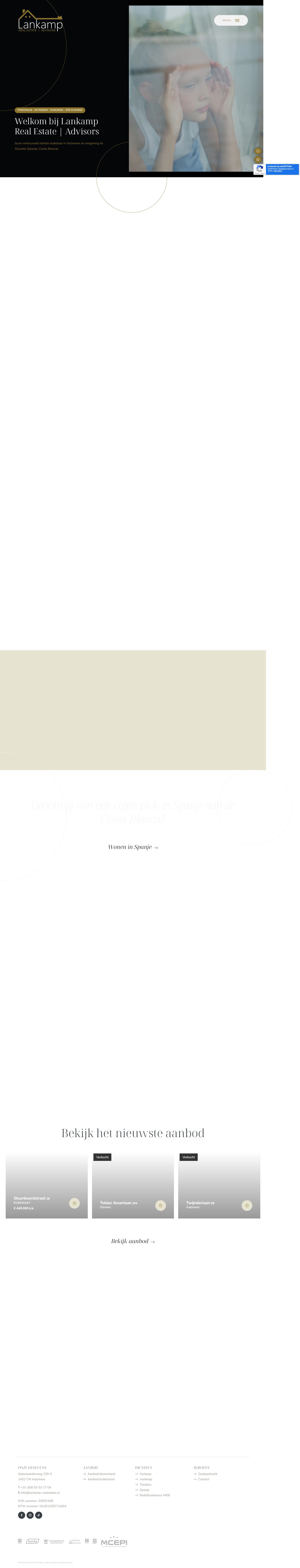 Screenshot van de website van www.lankamp-realestate.nl