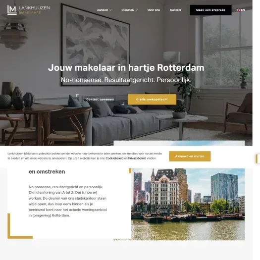 Screenshot of the website of www.lankhuijzen.nl