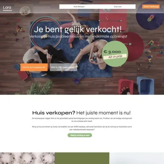Screenshot der Website von www.laramakelaars.nl