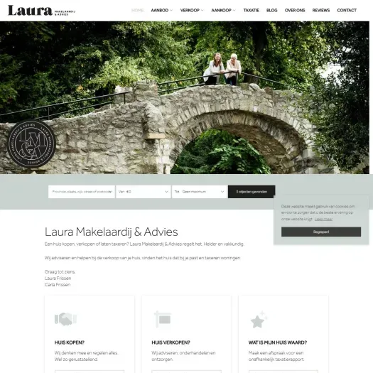 Screenshot der Website von www.laura-makelaardij.nl