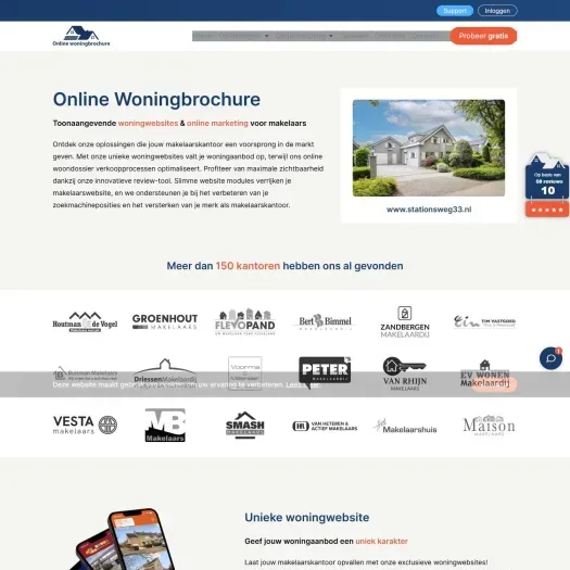Screenshot van de website van www.huistekoopalmere.nl