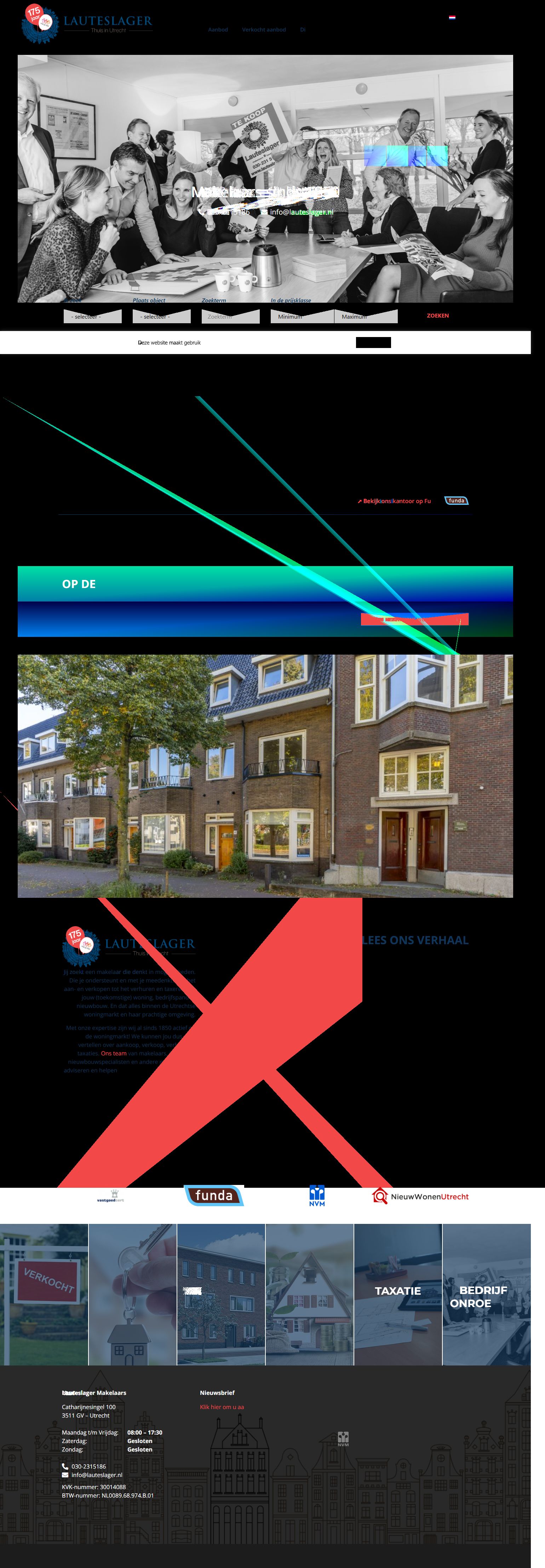 Screenshot der Website von www.lauteslager.nl
