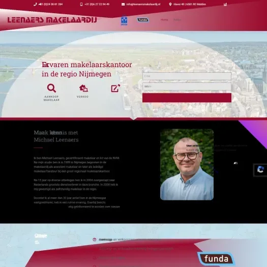 Screenshot der Website von www.leenaersmakelaardij.nl