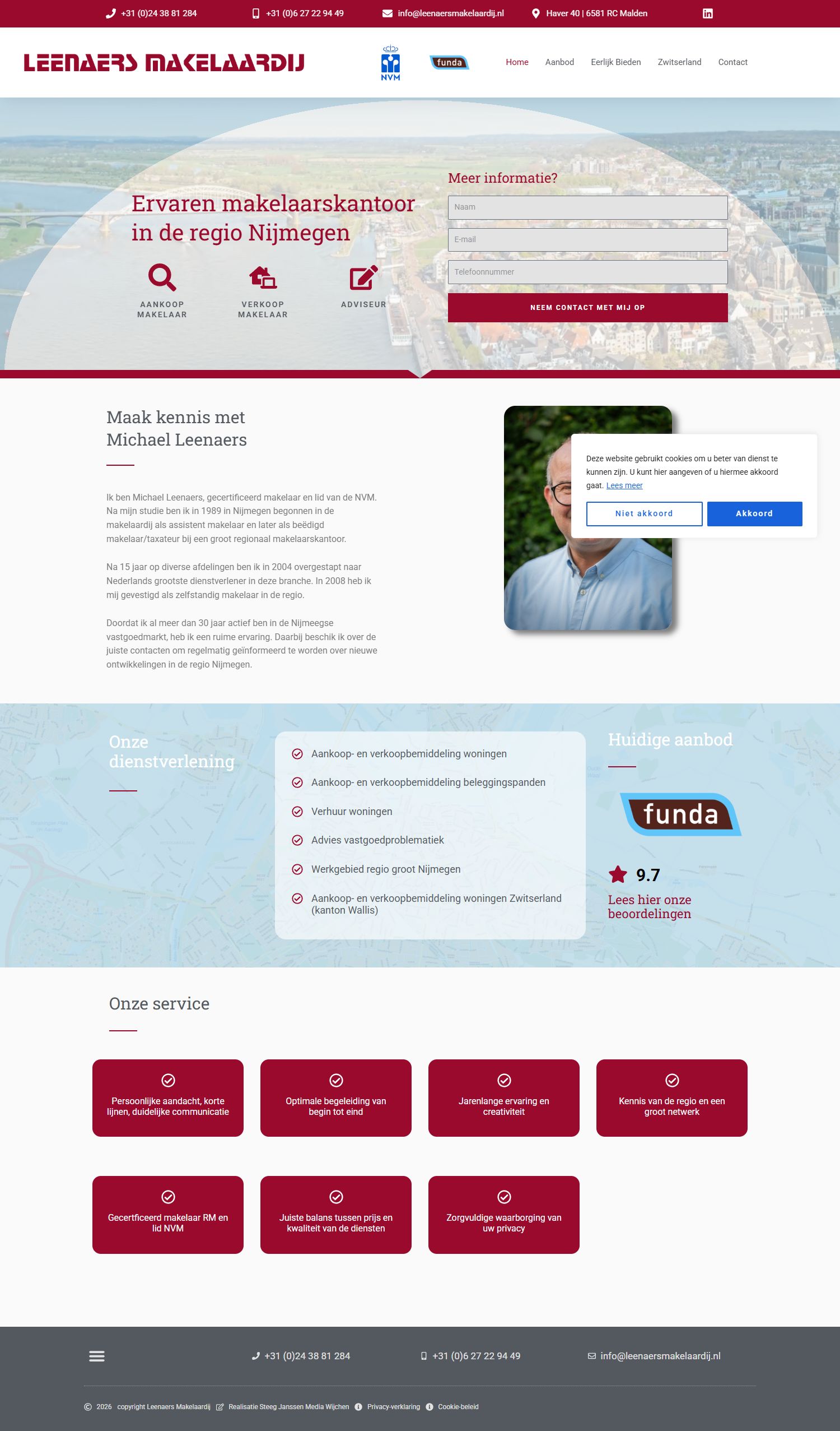 Screenshot der Website von www.leenaersmakelaardij.nl
