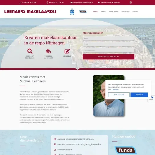 Capture d'écran du site web de www.leenaersmakelaardij.nl