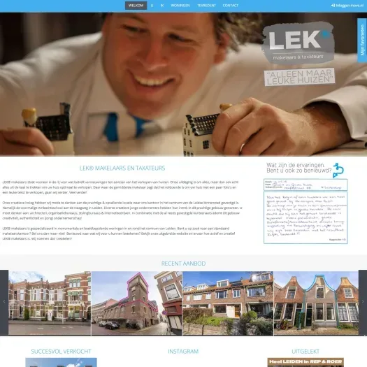 Capture d'écran du site web de www.lekmakelaars.nl
