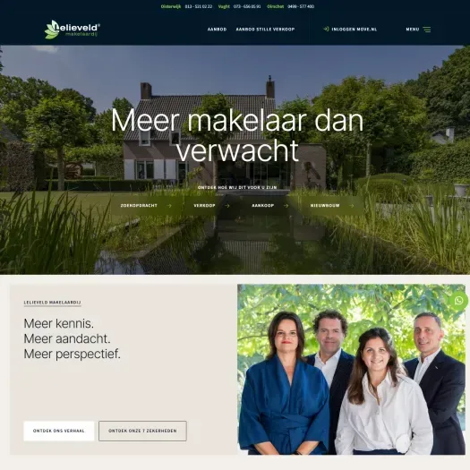 Screenshot of the website of www.lelieveldmakelaardij.nl