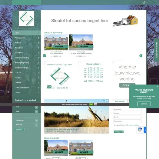 Screenshot van de website van www.leoleunismakelaardij.nl