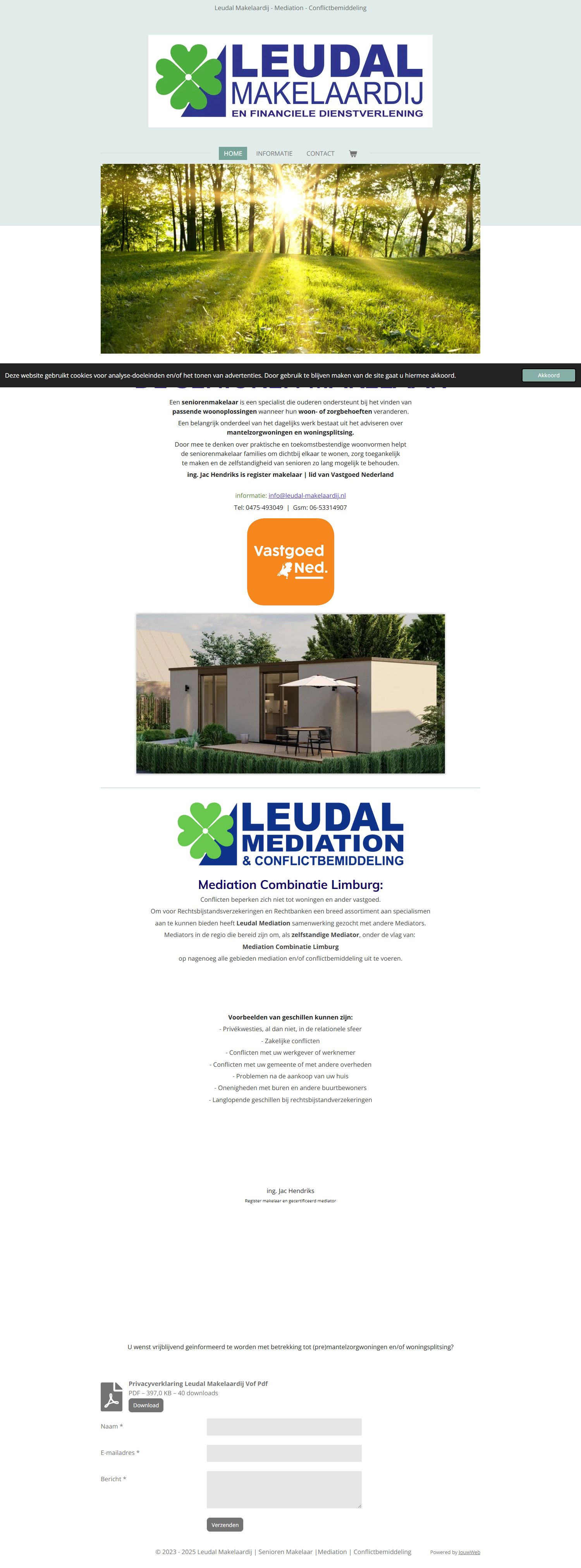 Screenshot der Website von www.leudal-makelaardij.nl