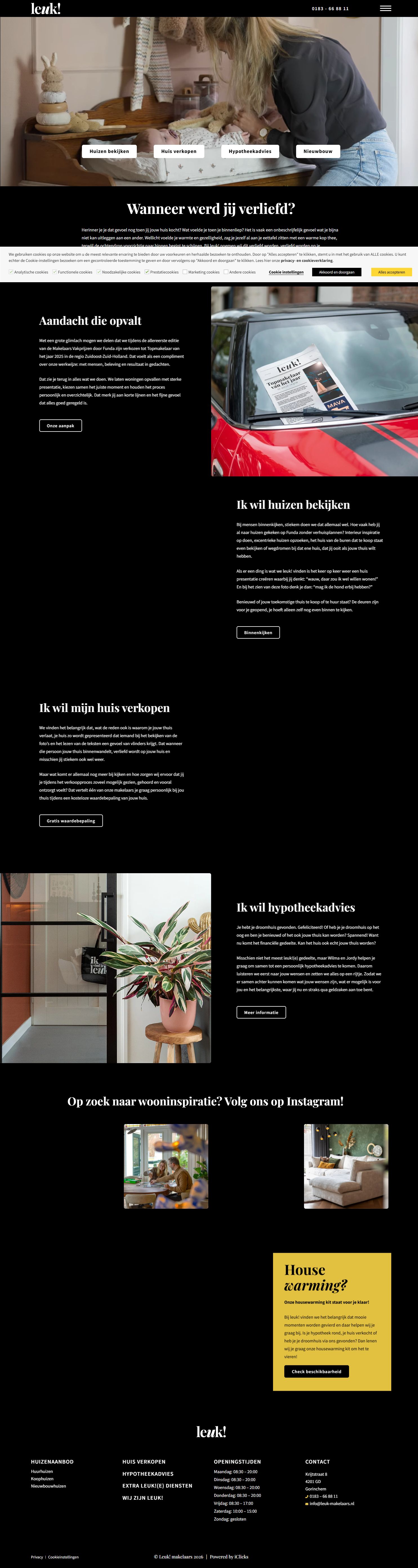 Screenshot der Website von leuk-makelaars.nl