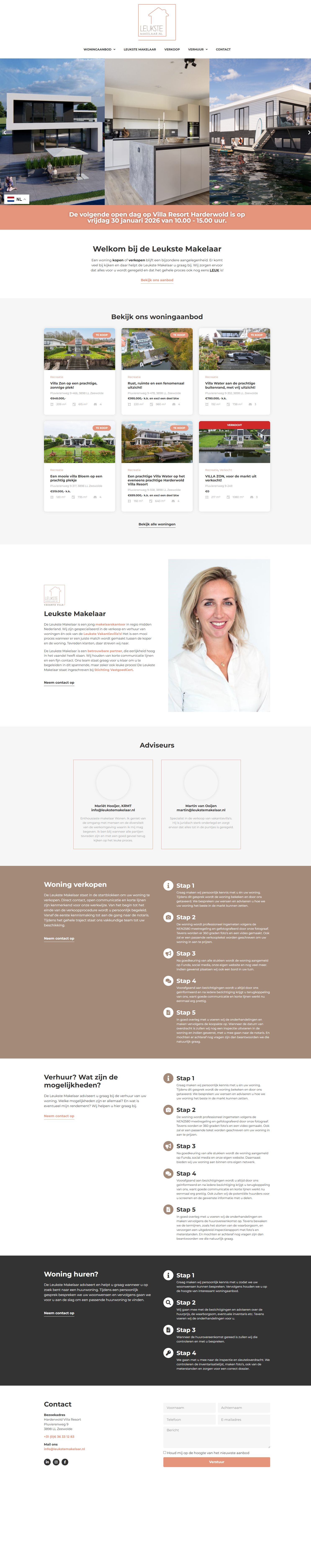 Capture d'écran du site web de www.leukstemakelaar.nl
