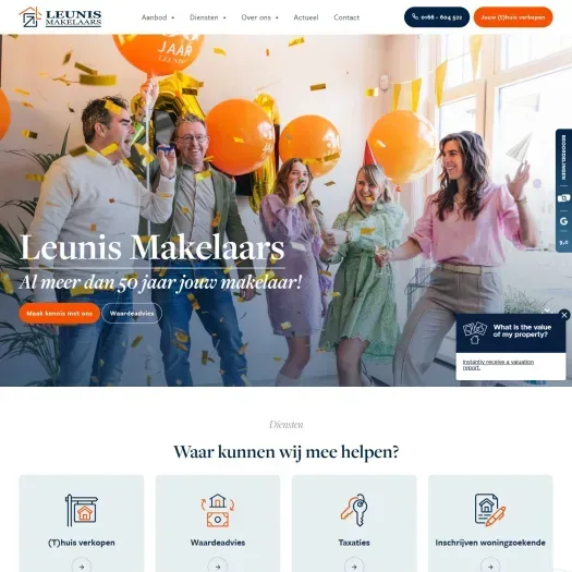 Screenshot der Website von www.leunis.nl