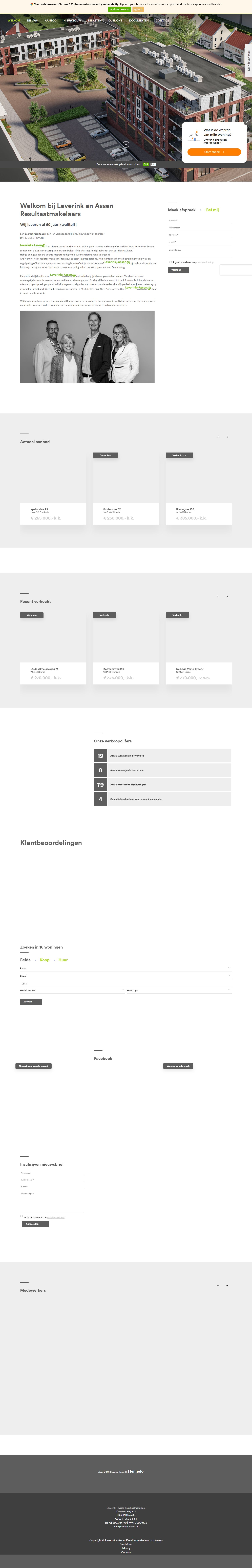 Screenshot der Website von www.leverink-assen.nl