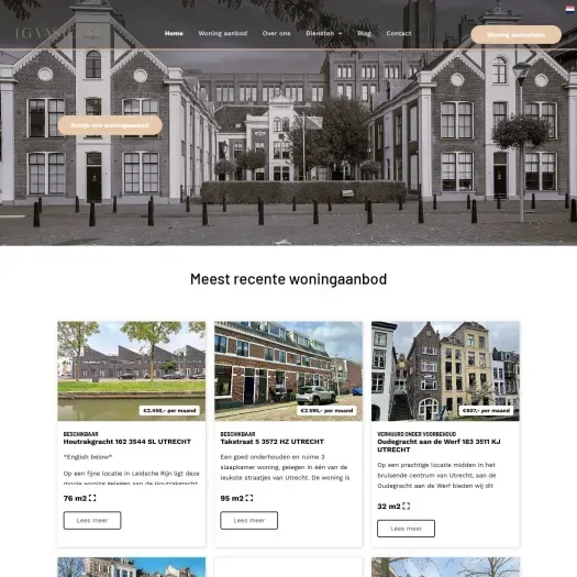 Screenshot of the website of www.lgvastgoed.nl