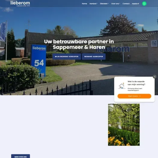 Capture d'écran du site web de www.lieberommakelaars.nl