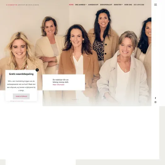 Screenshot der Website von www.liesbethamentmakelaars.nl