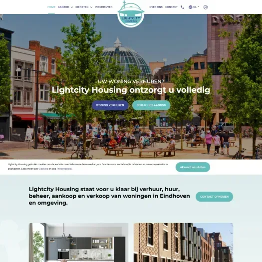 Screenshot van de website van www.lightcityhousing.nl