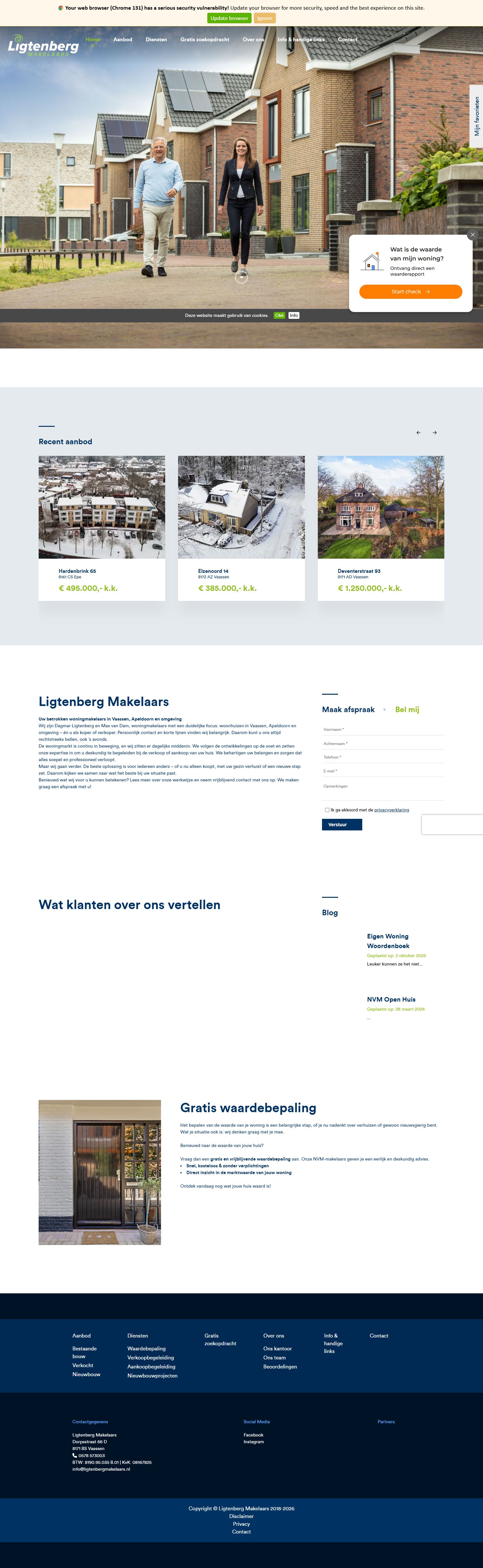 Screenshot der Website von www.ligtenbergmakelaars.nl