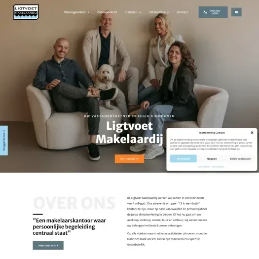 Capture d'écran du site web de www.ligtvoetmakelaardij.nl