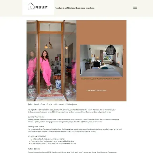 Screenshot der Website von www.liliproperty.com