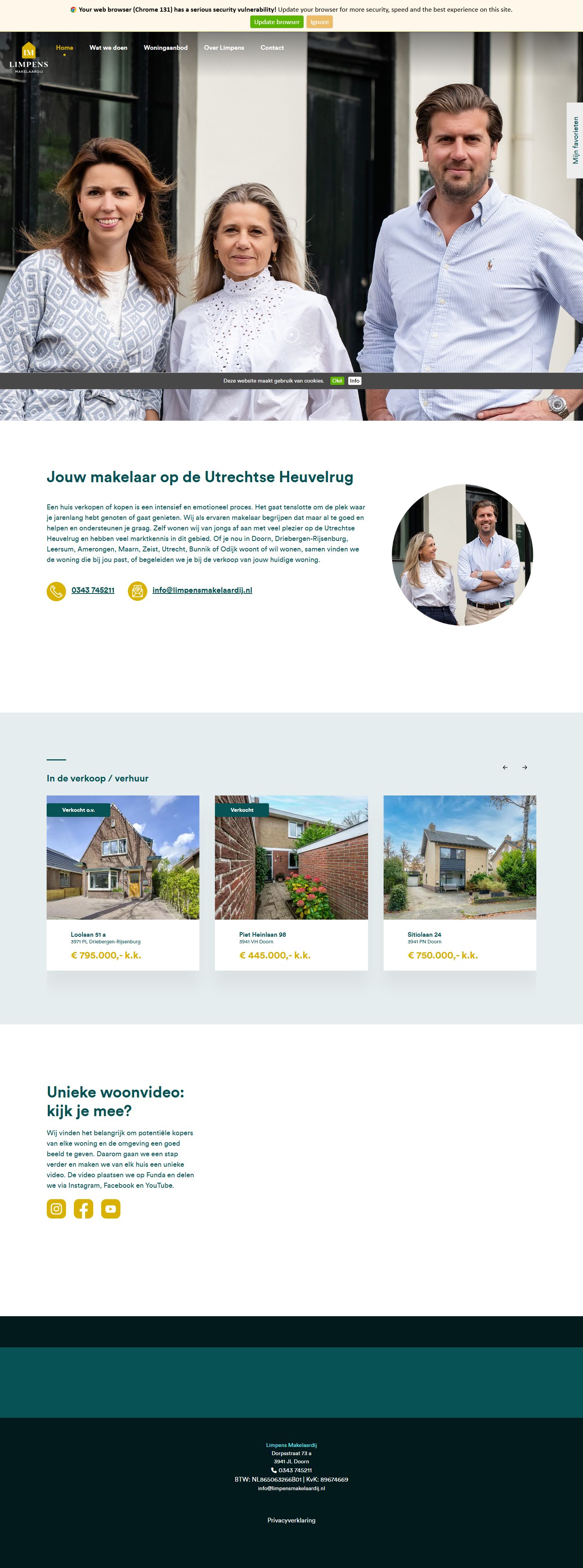 Screenshot van de website van www.limpensmakelaardij.nl