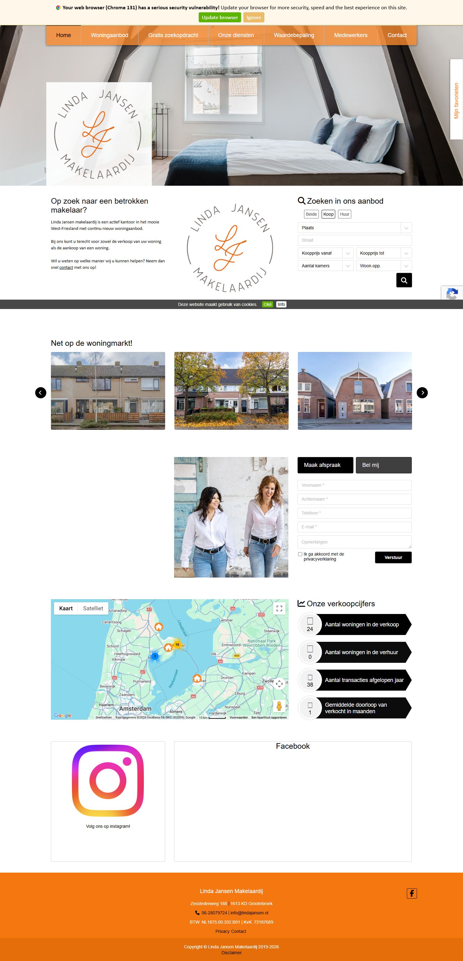Screenshot der Website von www.lindajansen.nl