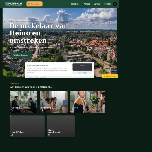 Screenshot van de website van www.lindenhorst.com