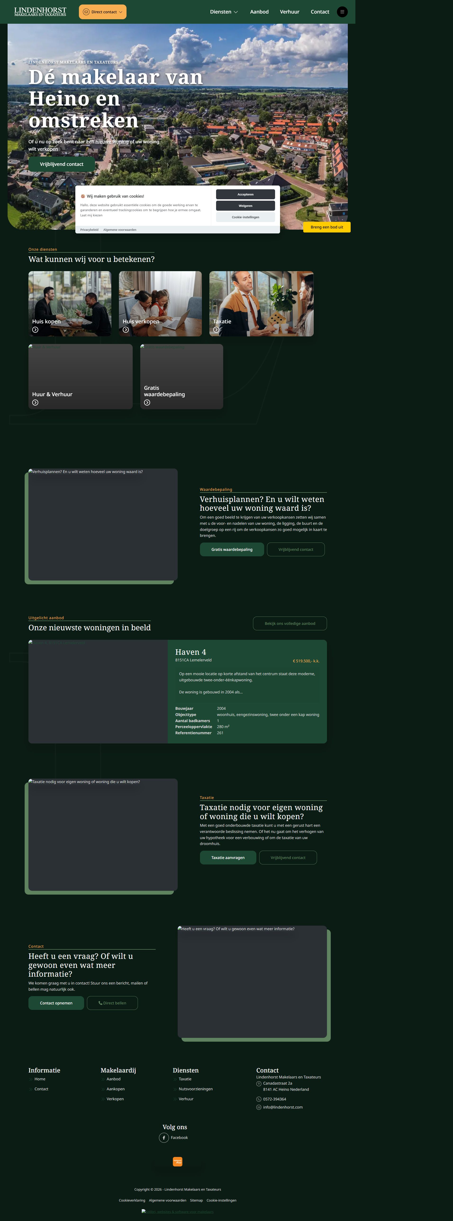 Screenshot of the website of www.lindenhorst.com
