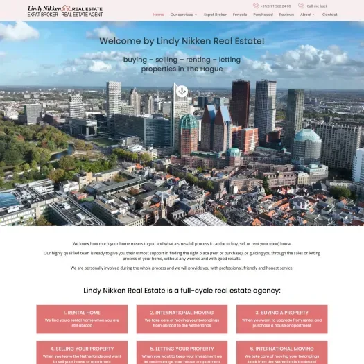 Screenshot van de website van www.lindynikkenrealestate.com