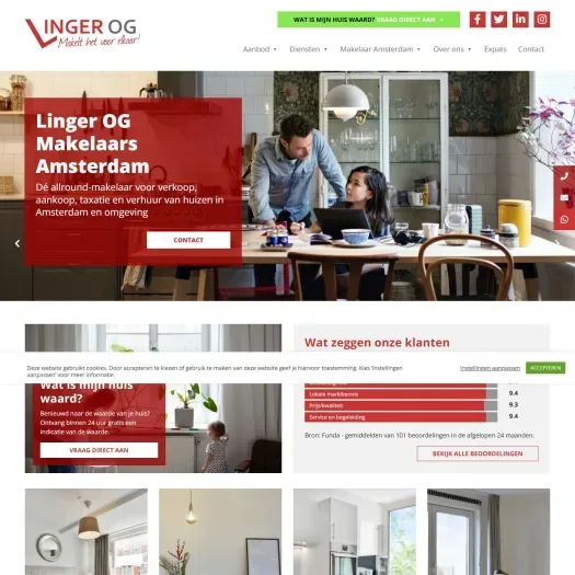 Screenshot van de website van www.lingerog.com