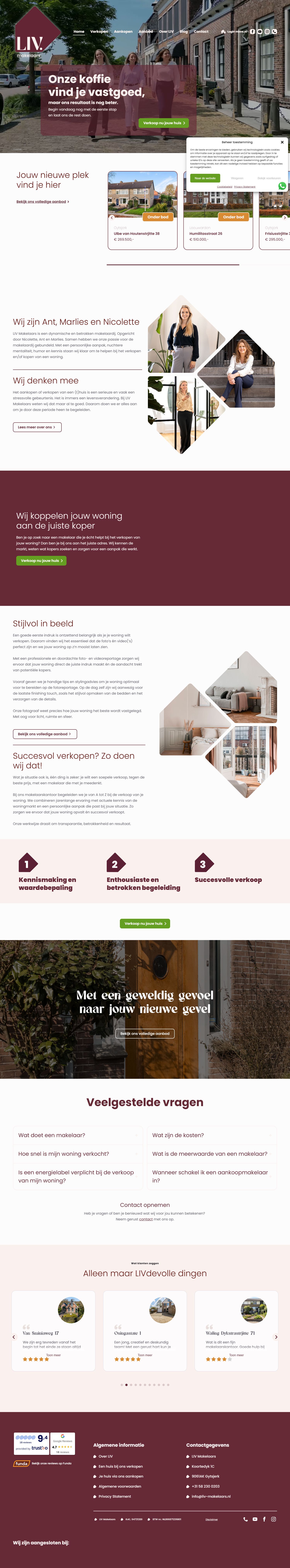 Screenshot der Website von www.liv-makelaars.nl