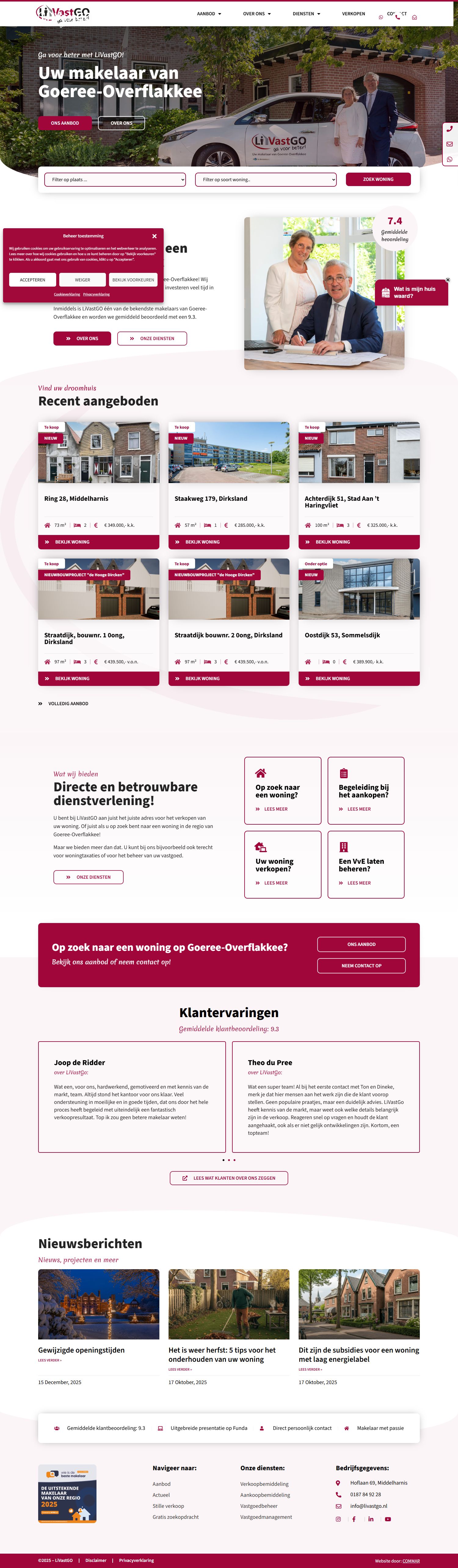 Screenshot der Website von www.livastgo.nl