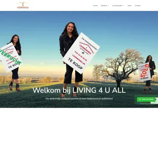 Screenshot van de website van living4uall.com