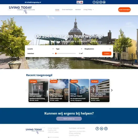 Screenshot van de website van www.livingtoday.nl