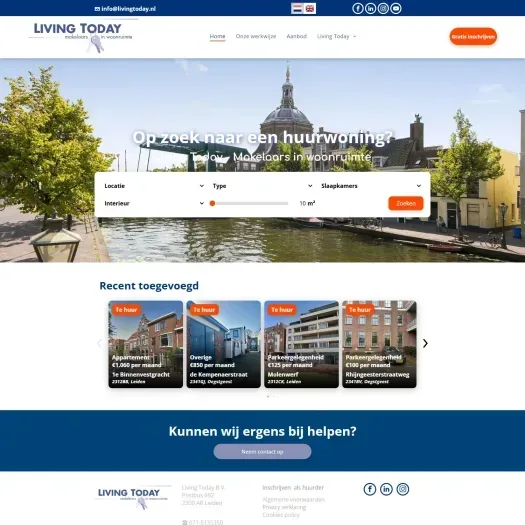 Screenshot van de website van www.livingtoday.nl