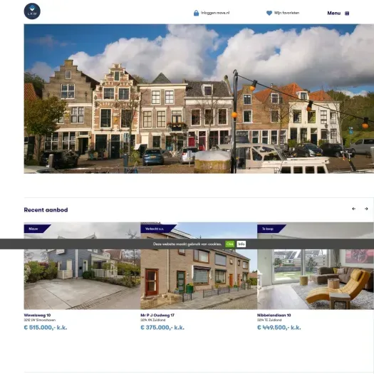 Screenshot van de website van www.lkwmakelaardij.nl