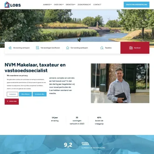 Capture d'écran du site web de www.lobs.nl