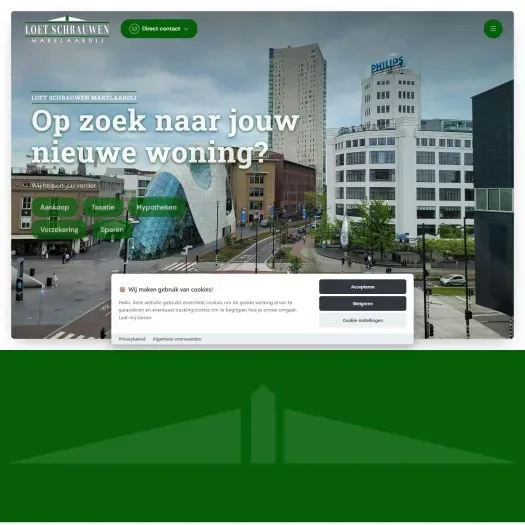 Screenshot van de website van www.makelaardij-lschrauwen.nl