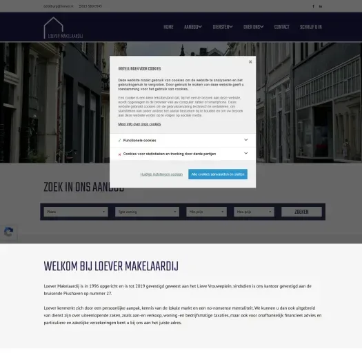 Screenshot of the website of www.loever.nl