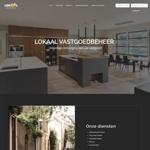 Screenshot van de website van www.lokaalvastgoedbeheer.nl