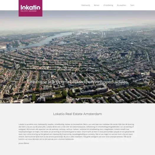 Screenshot van de website van www.lokatio.nl