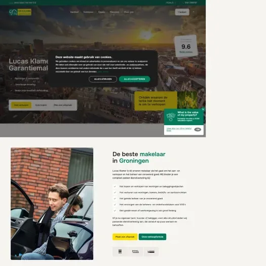 Screenshot van de website van www.lucasklamer.nl