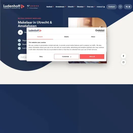Screenshot van de website van www.ludenhoff.nl