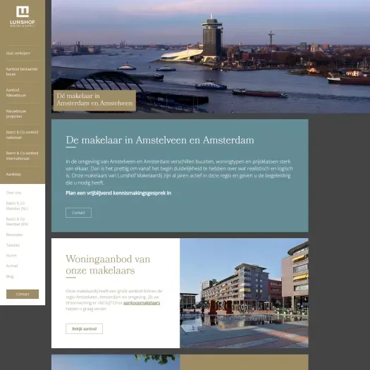 Screenshot van de website van www.lunshof.nl