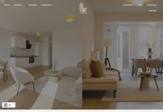 Screenshot of the website of www.lv-housing.nl