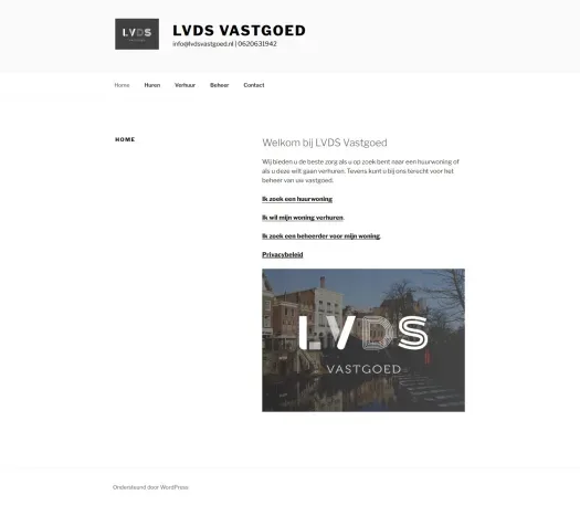 Screenshot van de website van www.lvdsvastgoed.nl