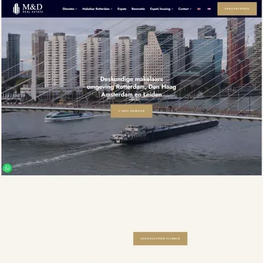 Screenshot der Website von mndrealestate.nl